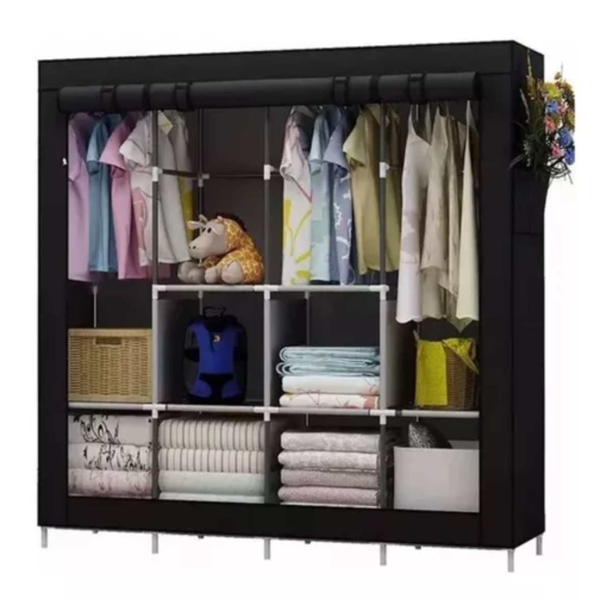 Perchero Armario 4 Cuerpos Multifuncional | Organizador de Ropa Resistente y Moderno