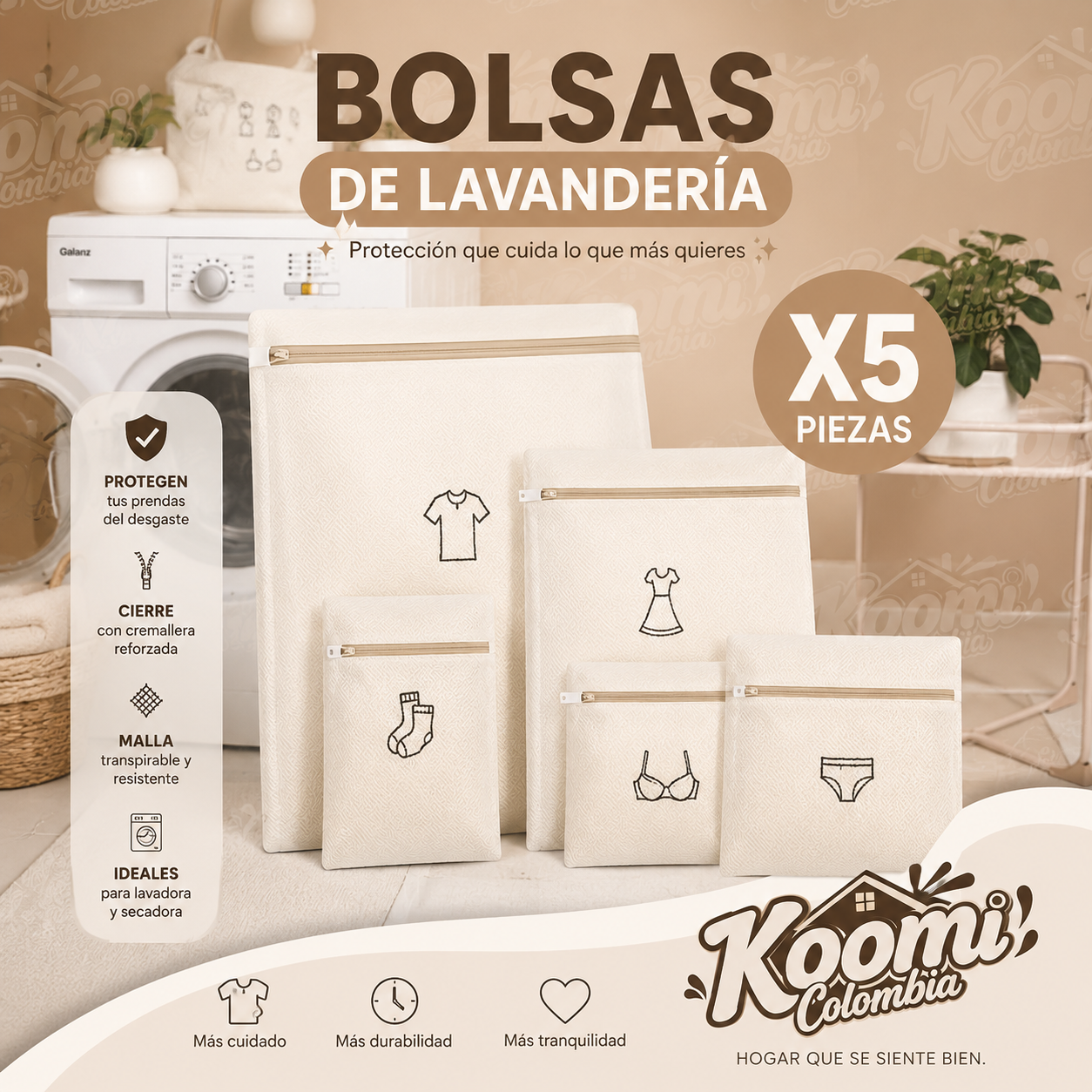 Bolsas de Lavandería X5 | Organiza y Protege tu Ropa Fácilmente