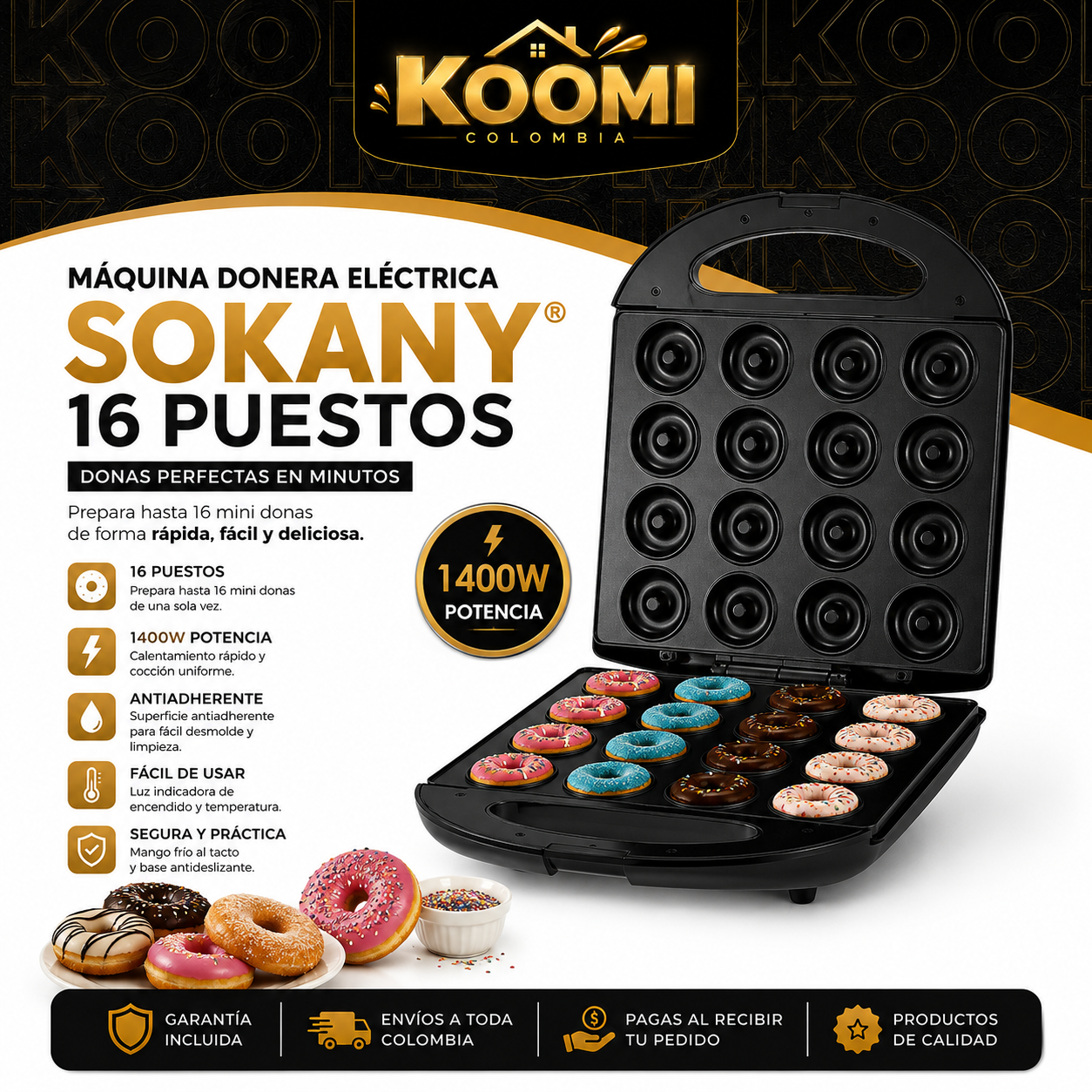 Máquina de Donas x16 Sokany | Cocina Fácil y Rápida