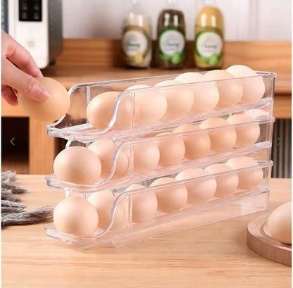 Dispensador de Huevos de 3 Niveles Transparente | Ahorra Espacio y Organiza tu Cocina