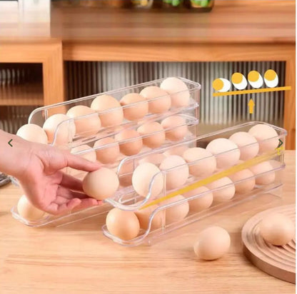 Dispensador de Huevos de 3 Niveles Transparente | Ahorra Espacio y Organiza tu Cocina