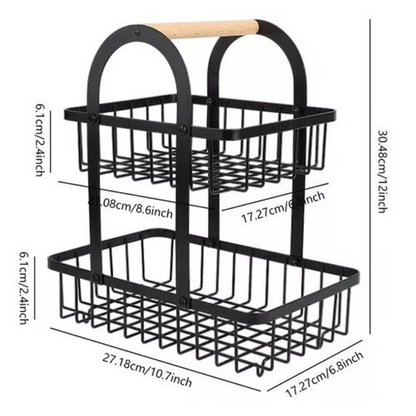 Estante para Frutas 2 Niveles | Organizador de Cocina Práctico y Moderno