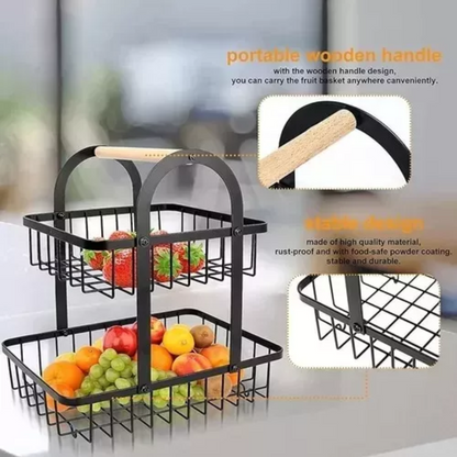Estante para Frutas 2 Niveles | Organizador de Cocina Práctico y Moderno