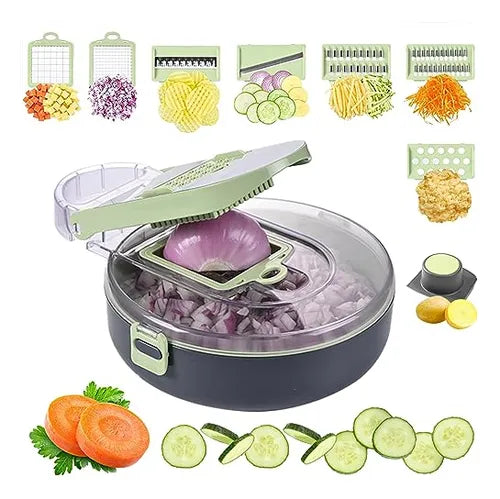 Picador de Verduras Multifuncional 9 en 1 | Cocina Rápido y Sin Esfuerzo