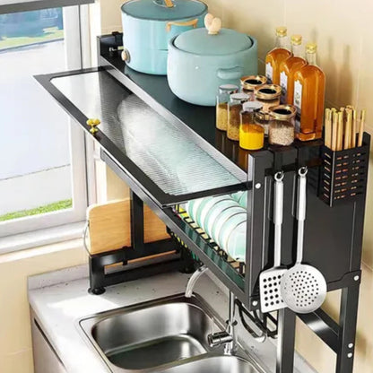 Escurridor de Platos con Tapa y Almacenamiento | Organizador de Cocina Práctico