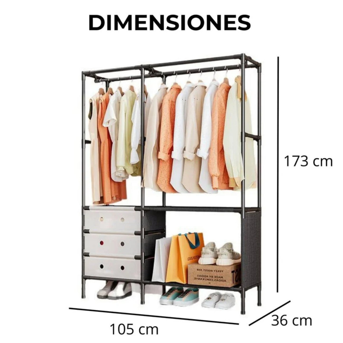 Closet de Lujo 2 Cuerpos | Armario Moderno, Amplio y Organizador de Ropa