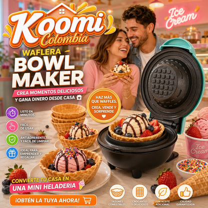 Waffle Tazones Ideal para Repostería y Negocios de Helados+Recetario.