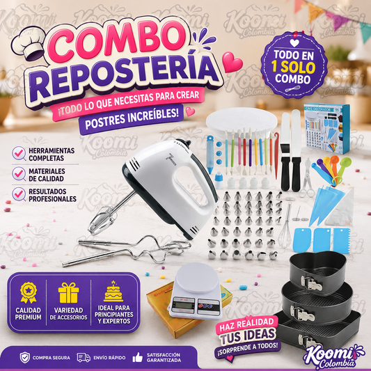 Kit de Repostería Completo con Batidora y Accesorios | Koomi Colombia