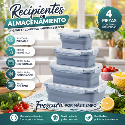 Recipientes de Almacenamiento x4 Unidades | Organizadores Herméticos Cocina