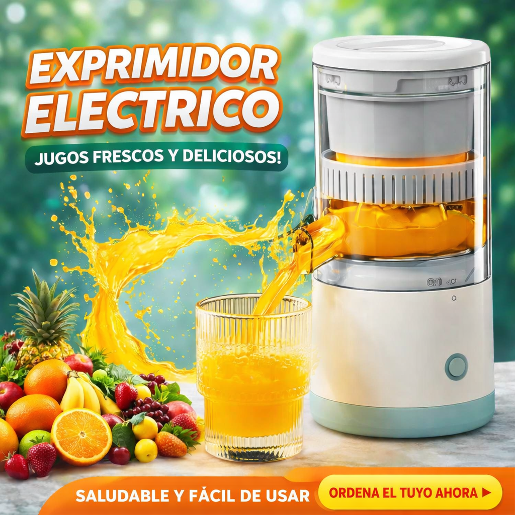 Exprimidor Eléctrico de Frutas Portátil | Jugos Frescos Rápidos y Sin Esfuerzo