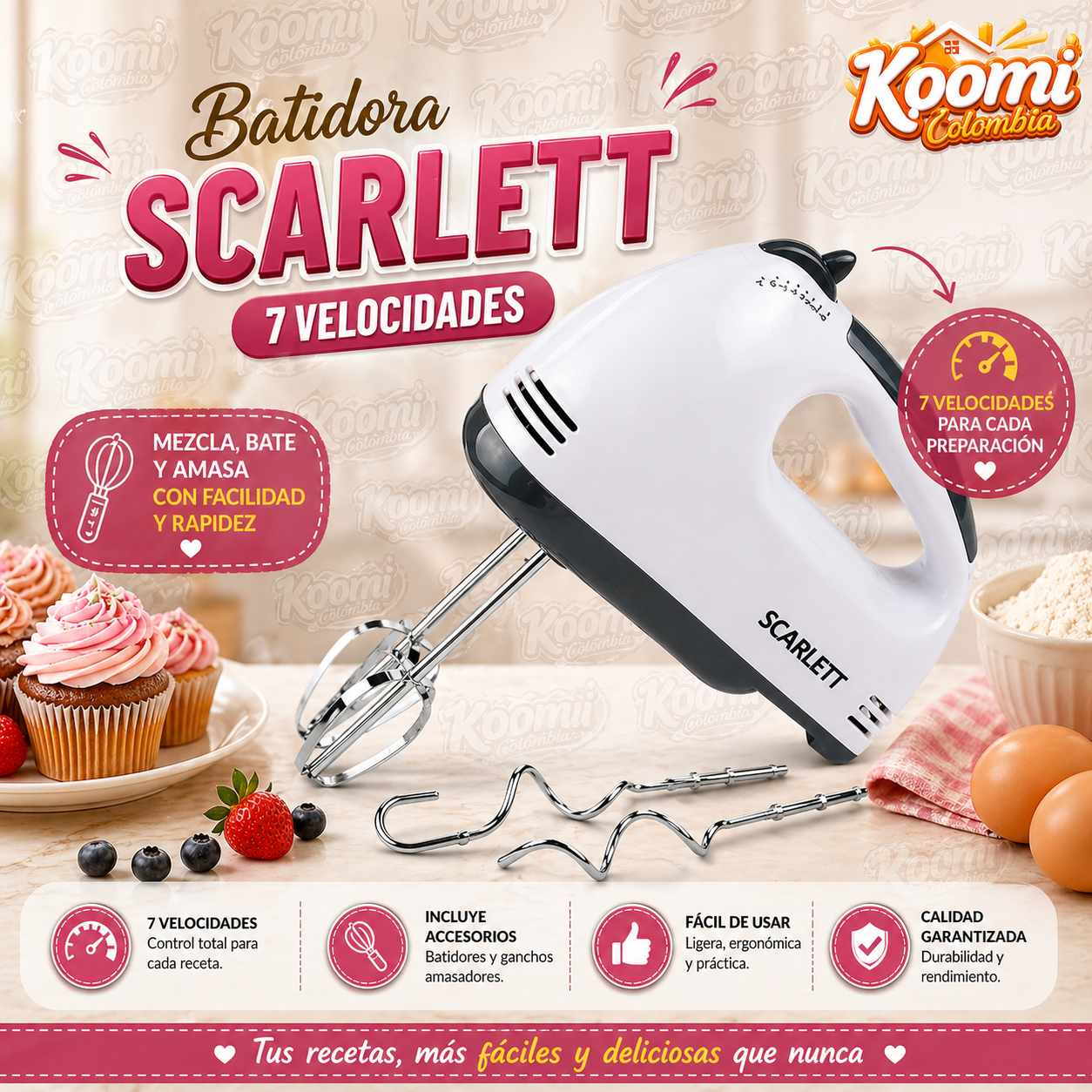 Batidora Scarlett Pro | 7 Velocidades
