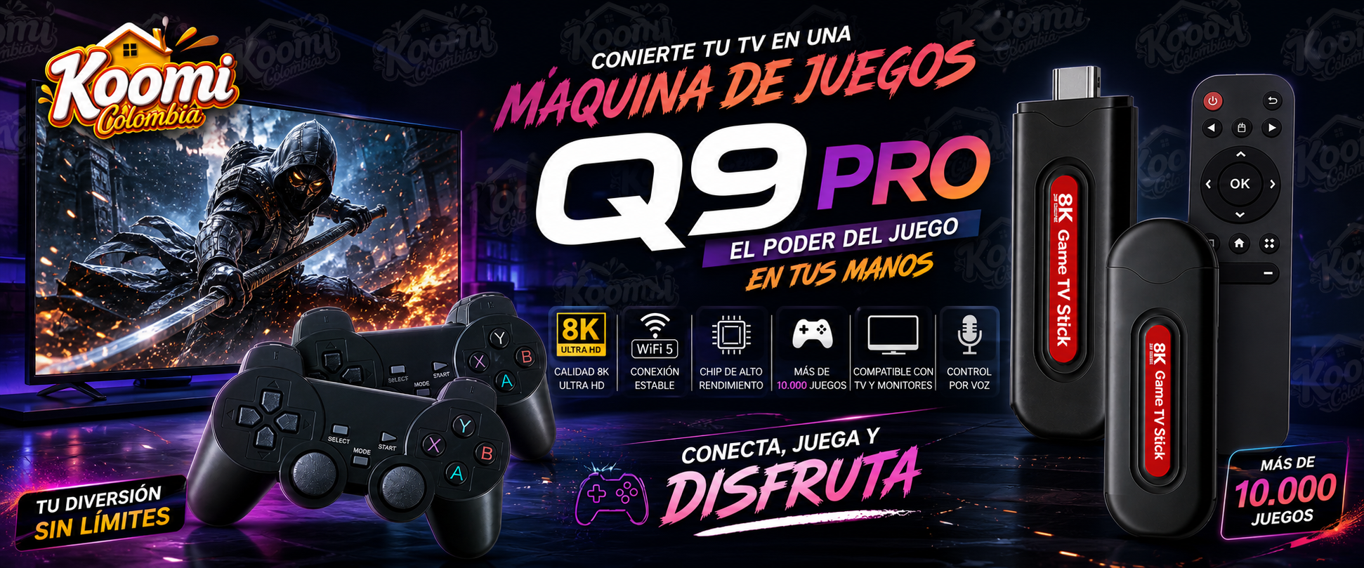 Consola Q9PRO con +10.000 juegos clásicos | Retro HDMI Plug & Play
