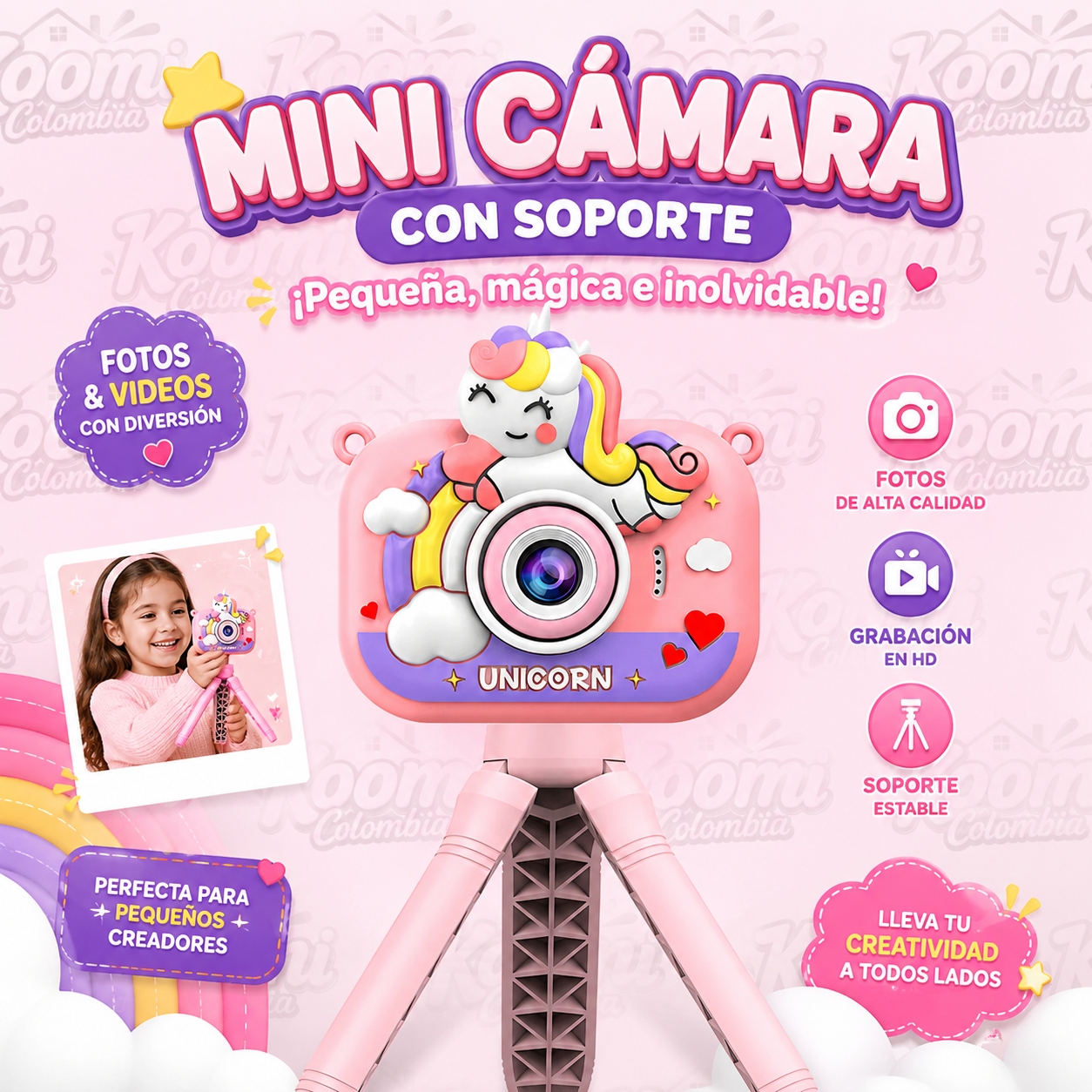 Mini Camara con Soporte