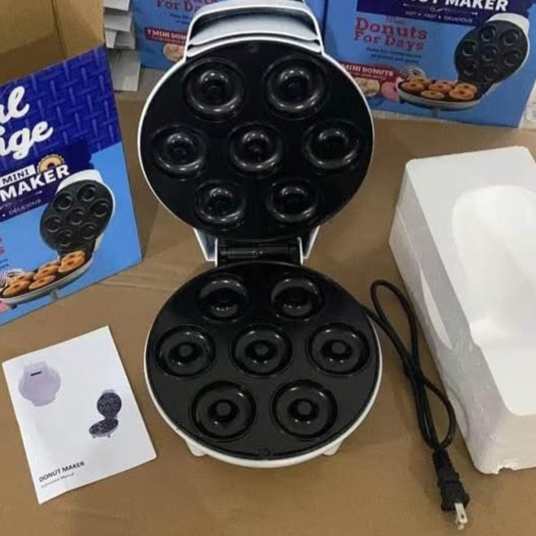 🍩 Máquina de Mini Donas 7 Puestos | Antiadherente y Rápida