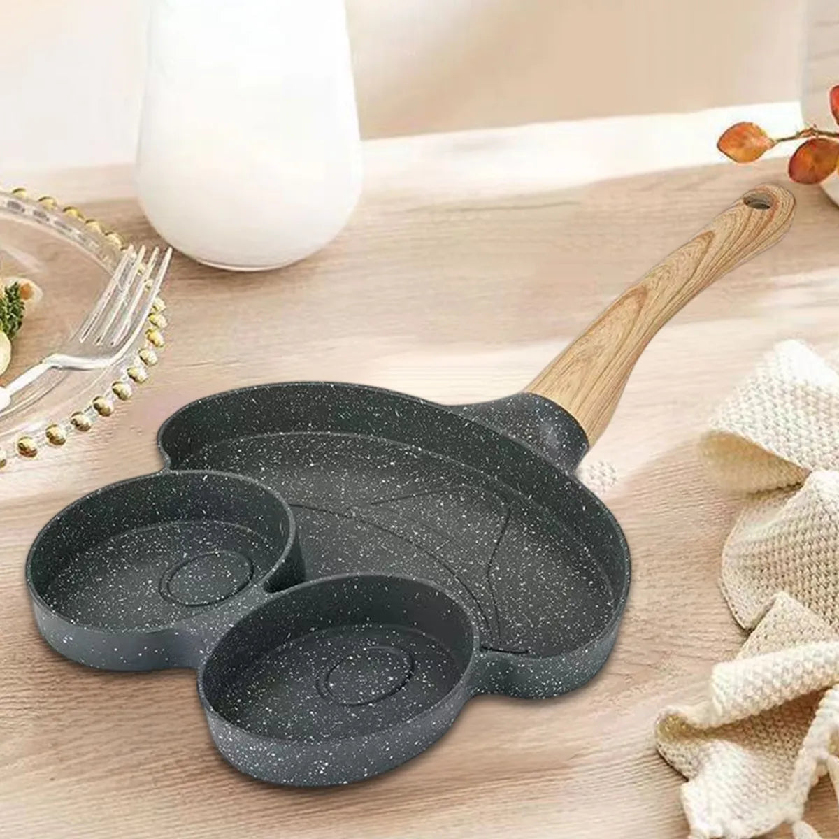 Sartén de Figuras 3 Puestos Antiadherente | Cocina Fácil y Divertida