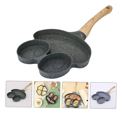 Sartén de Figuras 3 Puestos Antiadherente | Cocina Fácil y Divertida