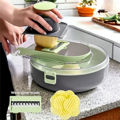 Picador de Verduras Multifuncional 9 en 1 | Cocina Rápido y Sin Esfuerzo