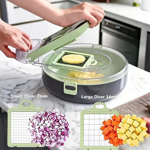 Picador de Verduras Multifuncional 9 en 1 | Cocina Rápido y Sin Esfuerzo