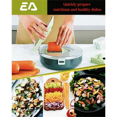 Picador de Verduras Multifuncional 9 en 1 | Cocina Rápido y Sin Esfuerzo