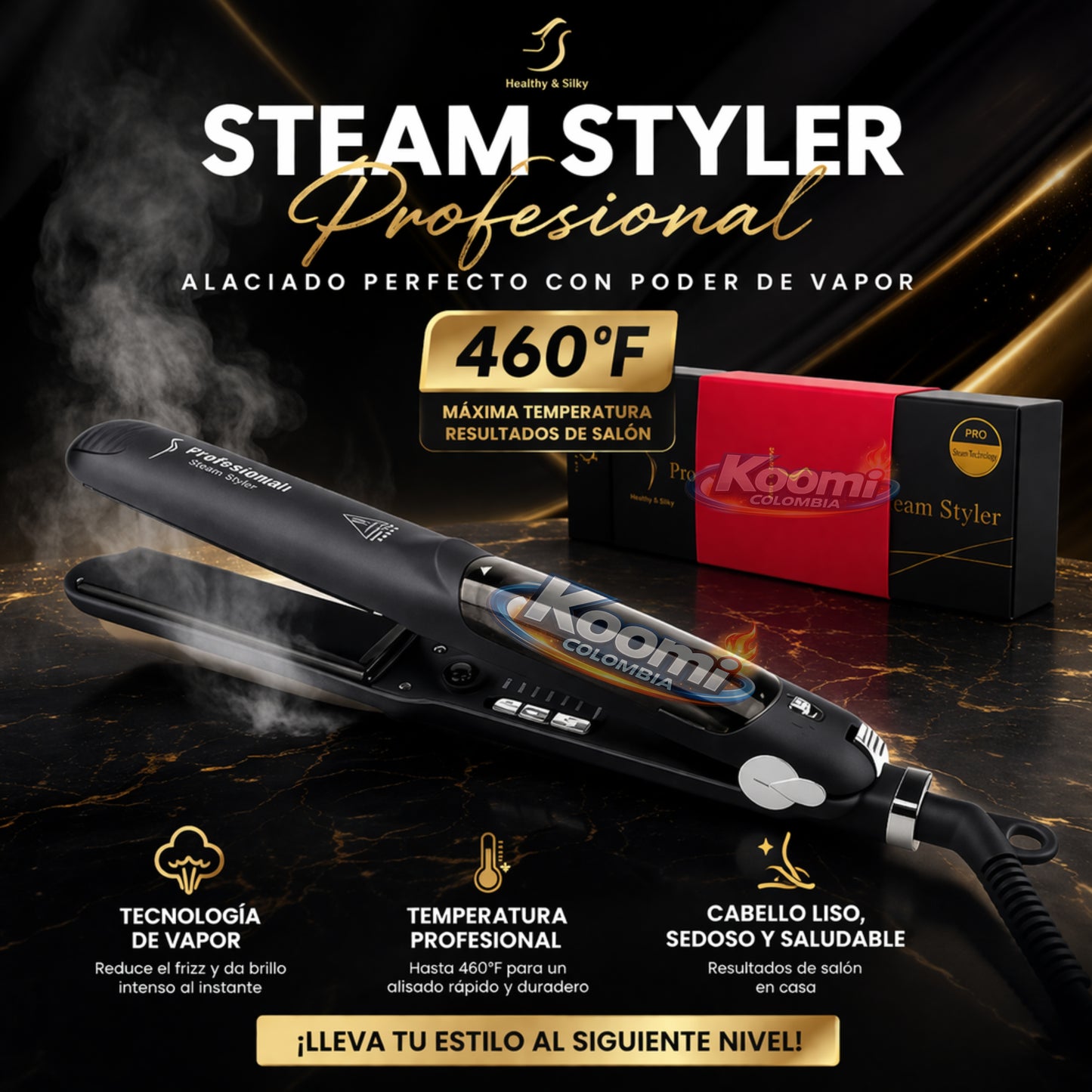 💨✨Plancha Steam Styler Profesional | Alisado con Vapor, Brillo y Cuidado del Cabello💁‍♀️🔥