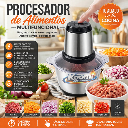 Procesador de Alimentos Multifuncional 2L | Potente, Rápido y Versátil