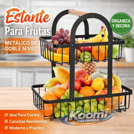 Estante para Frutas 2 Niveles | Organizador de Cocina Práctico y Moderno