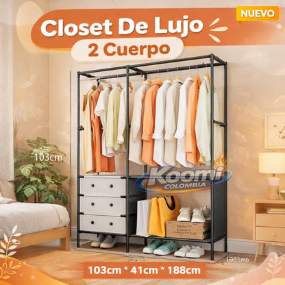 Closet de Lujo 2 Cuerpos | Armario Moderno, Amplio y Organizador de Ropa