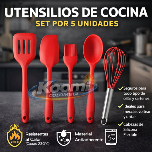 Utensilios de Cocina Set x5 | Prácticos y Resistentes