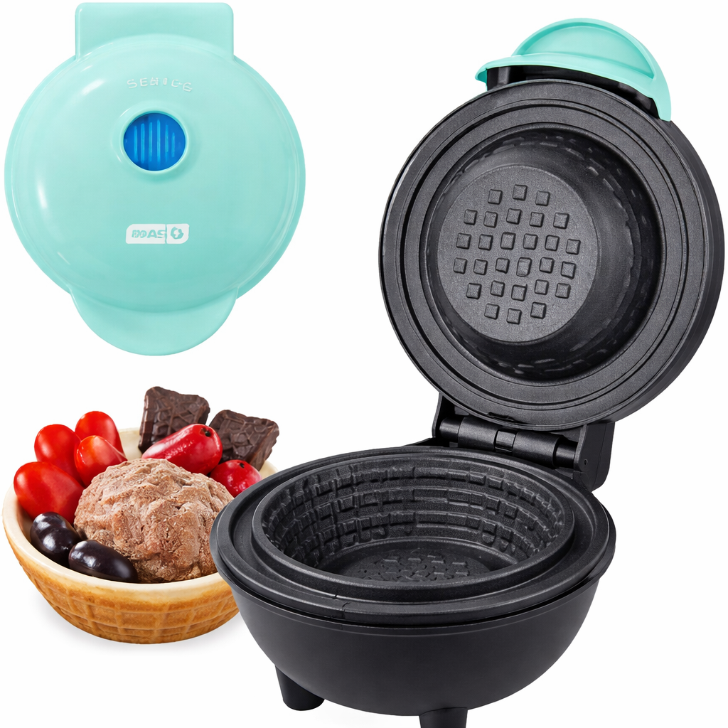 Waffle Tazones Ideal para Repostería y Negocios de Helados+Recetario.