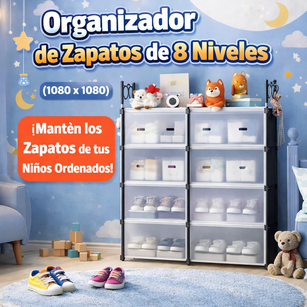 Organizador Zapatero 8 Niveles | Ahorra Espacio y Ordena tus Zapatos