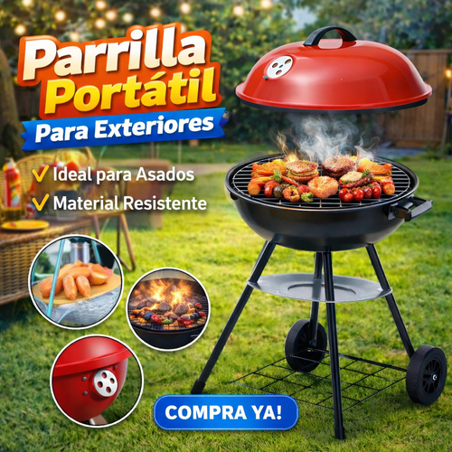 Parrilla Portátil para Exteriores | Compacta, Resistente y Fácil de Transportar