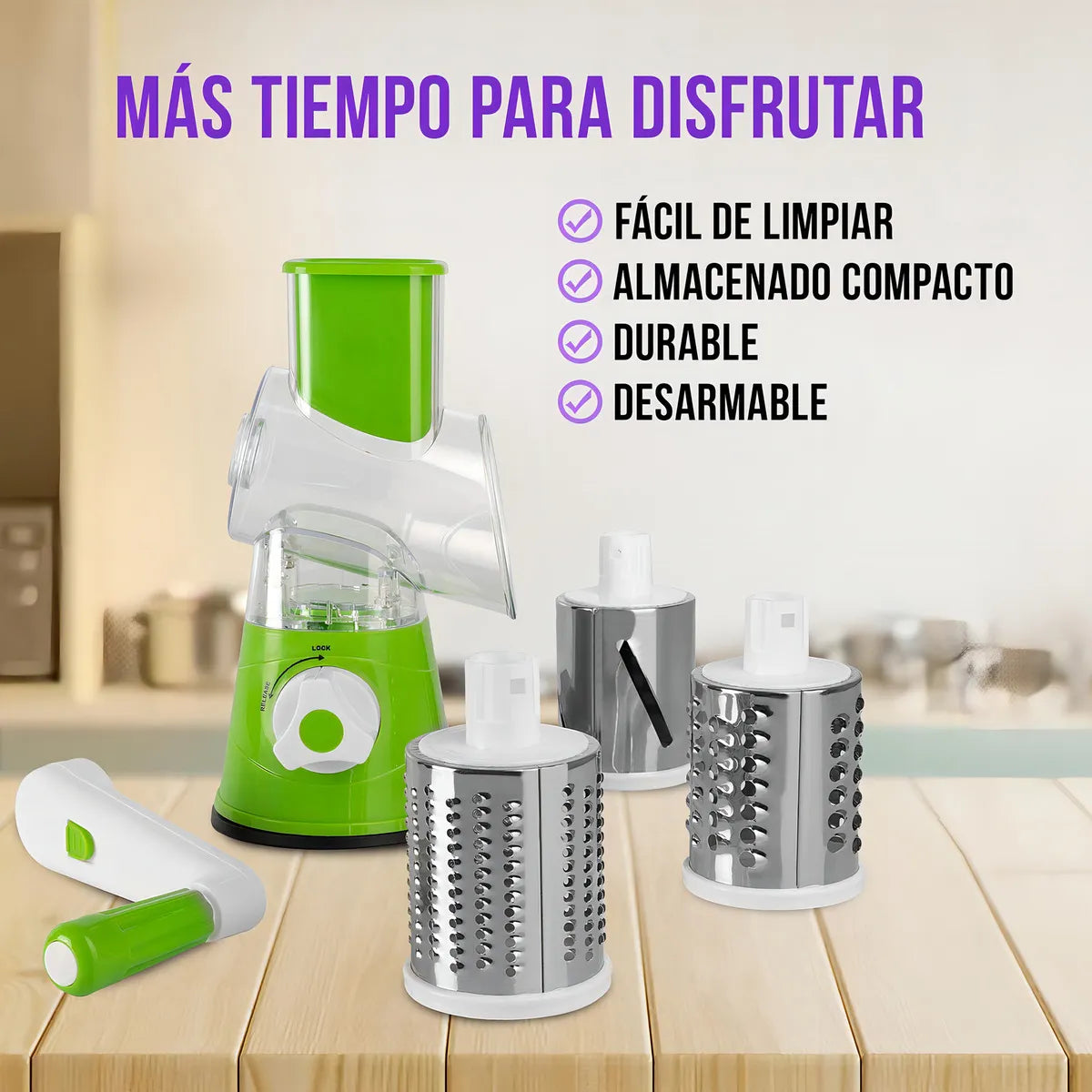 🥕 Rallador Multifuncional Slicer Express | Corta y Ralla Fácil