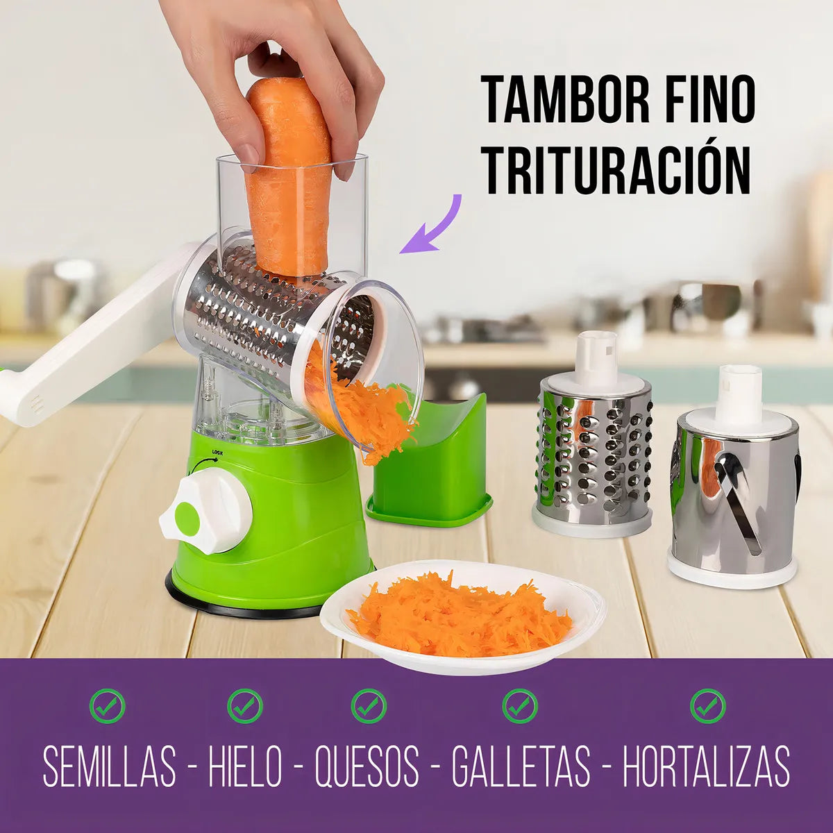 🥕 Rallador Multifuncional Slicer Express | Corta y Ralla Fácil