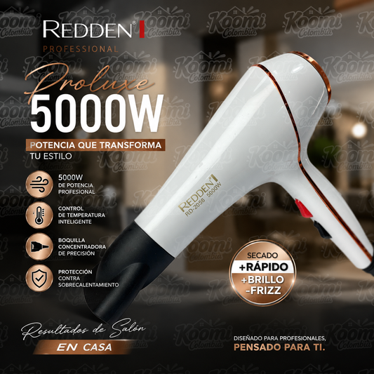Secador REDDEN Proluxe 5000W Profesional | Secado Rápido y Potente