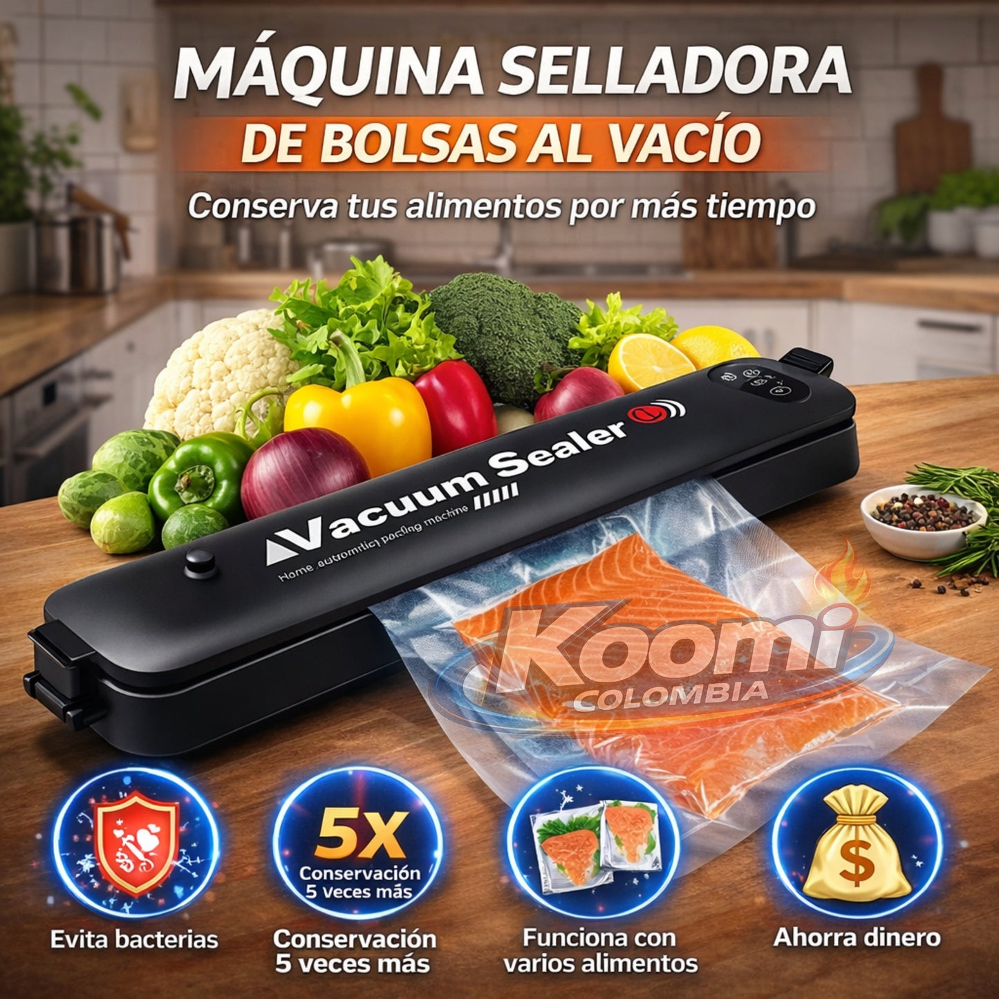 Máquina Selladora de Bolsas al Vacío | Conserva Alimentos Frescos